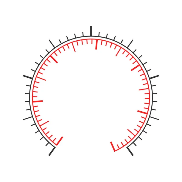 Strumento di navigazione o indicatore che misura il modello di cruscotto con due grafici circolari. Pressometro, manometro, barometro, tachimetro, tonometro, scala termometrica — Vettoriale Stock