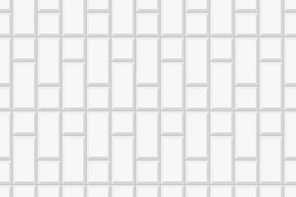 Rectangle and square tile layout. Ceramic or brick white wall seamless pattern. Kitchen backsplash or bathroom floor background. Interior or facade texture — Stockvector