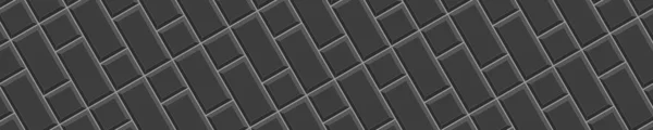 Черные квадраты и прямоугольники плитки в диагональном расположении. Керамический или каменный кирпичный фон стены. Отсыпка Китхена или безseamless узор пола ванной комнаты. Фасадная текстура — стоковый вектор