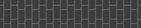 Шаблон Секции Вертикального Прямоугольника Керамический Бриксовый Черный Узор Стене Герметизации — стоковый вектор