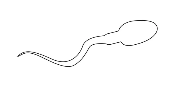 Icona Degli Spermatozoi Spermatozoi Umani Stile Contorno Fertilità Maschile Test — Vettoriale Stock