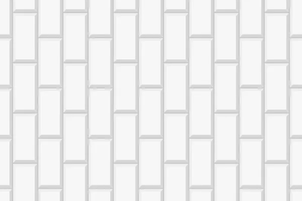 Вертикальная Компоновка Плитки Белого Прямоугольника Керамические Кирпичные Стены Бесшовный Узор — стоковый вектор