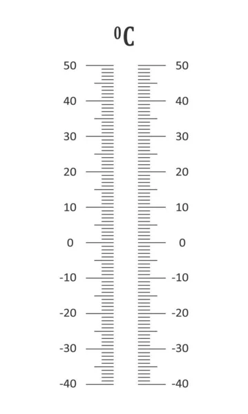 Vertical Celsius Thermometer Degree Scale Graphic Template Meteorological Measuring Tool — Stock vektor