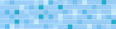 Blue square tile seamless pattern. Swimming pool floor background. Bathroom or toilet ceramic or glass wall texture. Interior or facade mosaic surface. Vector flat illustration