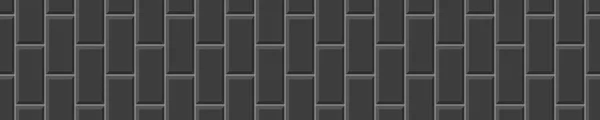 Rectangle Vertical Tile Texture Ceramic Brick Black Wall Seamless Pattern — Vetor de Stock