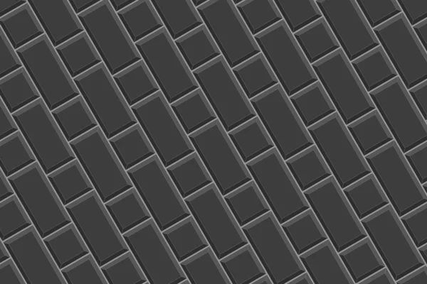 Black Rectangles Squares Tile Diagonal Arrangement Ceramic Stone Brick Wall — Stockvektor