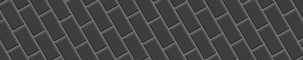 Black Rectangle Tile Diagonal Arrangement Ceramic Kitchen Backsplash Bathroom Floor — Stockvektor