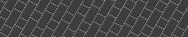 Black Square Rectangle Tiles Diagonal Arrangement Kitchen Backsplash Texture Bathroom — Stock vektor