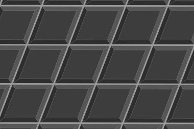 Siyah eşkenar dörtgen köşegen dokusu. Mutfak arka planı. Banyo ya da tuvalet duvarı ya da zemin mozaik dikişsiz desen. İç veya dış dekorasyon yüzeyi. Vektör düz resimleme