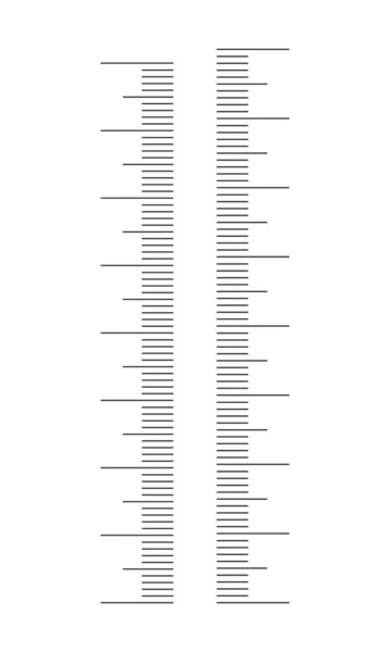 垂直温度計スケール 摂氏と華氏のマークアップは数字なし 気象温度測定ツールのためのグラフィックテンプレート ベクトルグラフィックイラスト — ストックベクタ