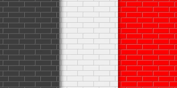 Ensemble Fond Mural Brique Noire Blanche Rouge Modèle Sans Soudure — Image vectorielle
