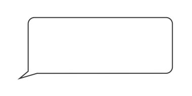 Mesaj baloncuğunu özetle. Boş sohbet çerçeve şablonu beyaz arkaplanda izole edildi. Mobil kurye uygulama diyalog ögesi. Vektör grafik illüstrasyonu.