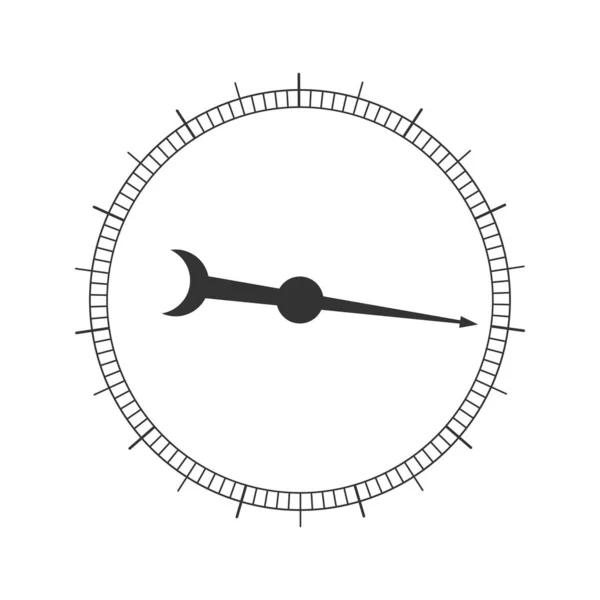 Graficzna Okrągła Skala Pomiarowa Strzałką Szablon Manometru Barometru Kompasu Ciśnieniomierza — Wektor stockowy