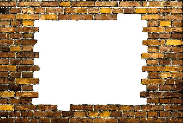 Baksteen frame met witte achtergrond — Stockfoto