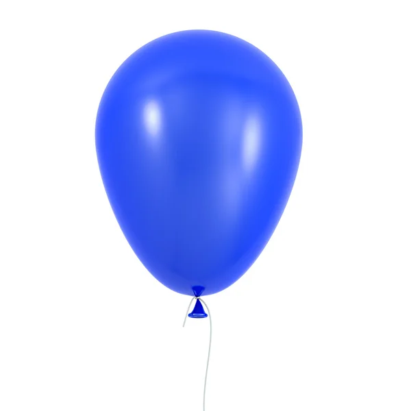 Blauer Ballon isoliert auf weißem Hintergrund — Stockfoto