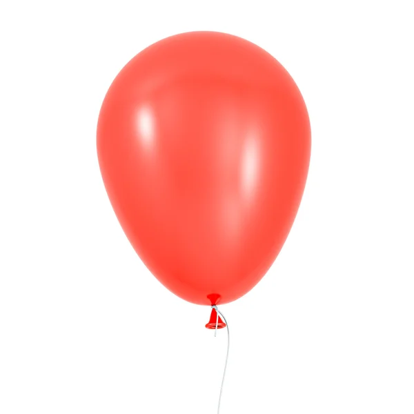 Roter Ballon isoliert auf weißem Hintergrund — Stockfoto