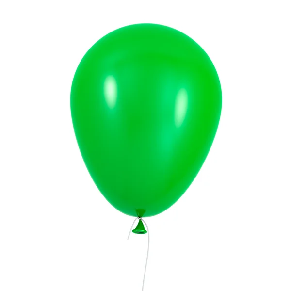 Balão verde isolado sobre fundo branco — Fotografia de Stock