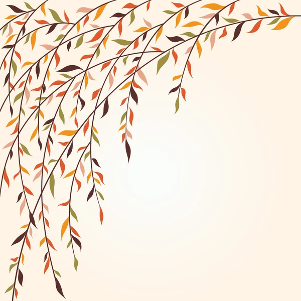 Stilize ağaç dalları, yaprakları ile — Stok Vektör