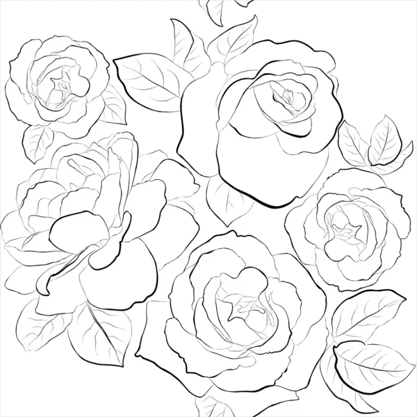 Hermoso fondo sin costuras con rosas — Vector de stock