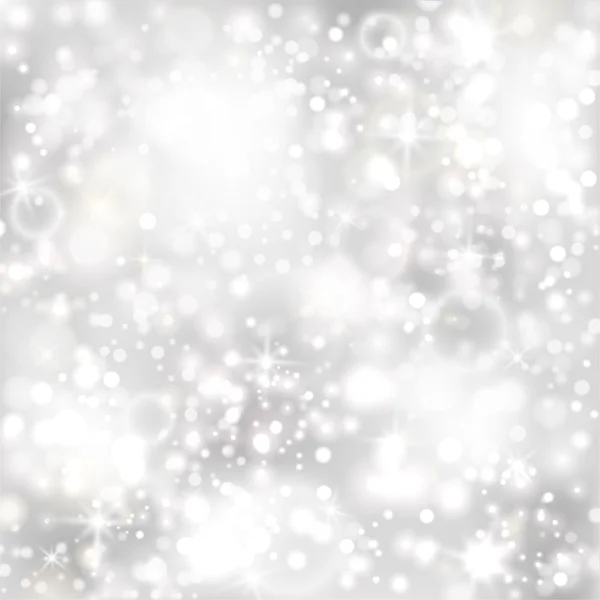 Gümüş arka plan ile yıldızlar ve twinkly ışıklar