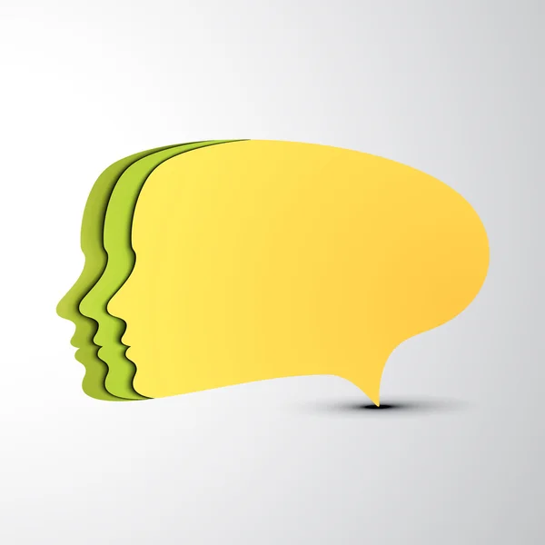 Yellow speech bubble. Concept faces. — Stock Vector