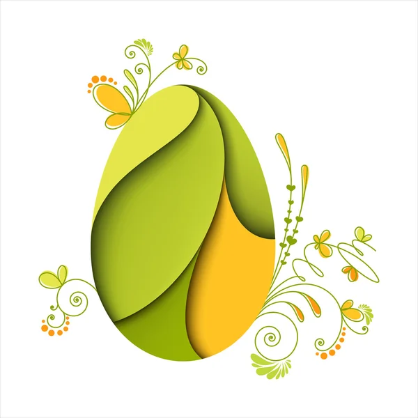 Huevo floral de Pascua. Naturaleza verde Ilustraciones De Stock Sin Royalties Gratis