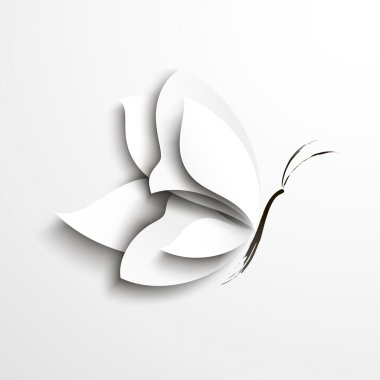 White paper butterfly clipart