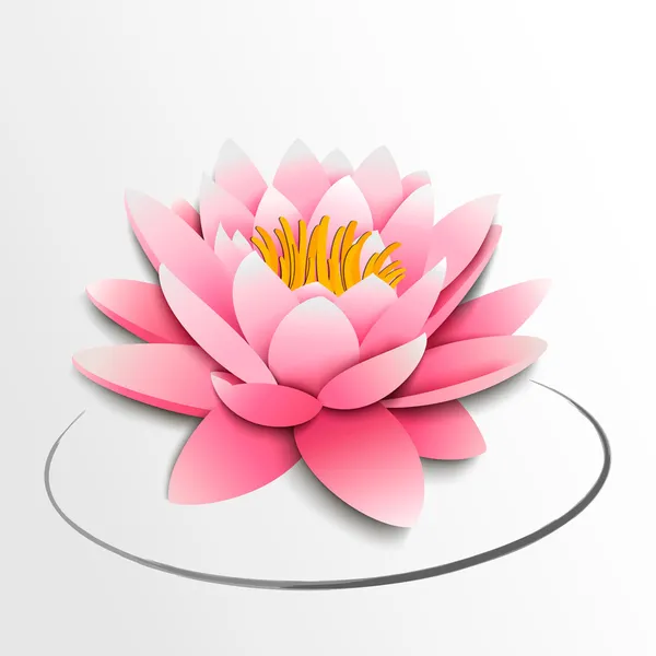 Pink lotus flower. Paper cutout — Stock Vector