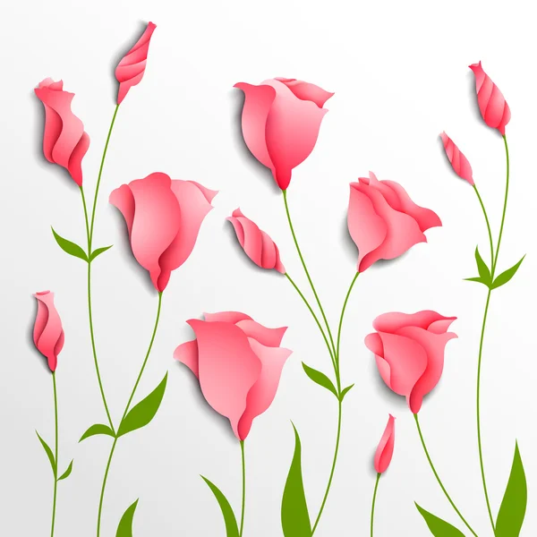 Bloem vector achtergrond. roze eustoma — Stockvector