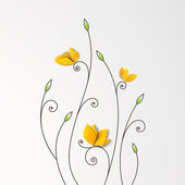 Květinové pozadí s papíru motýli