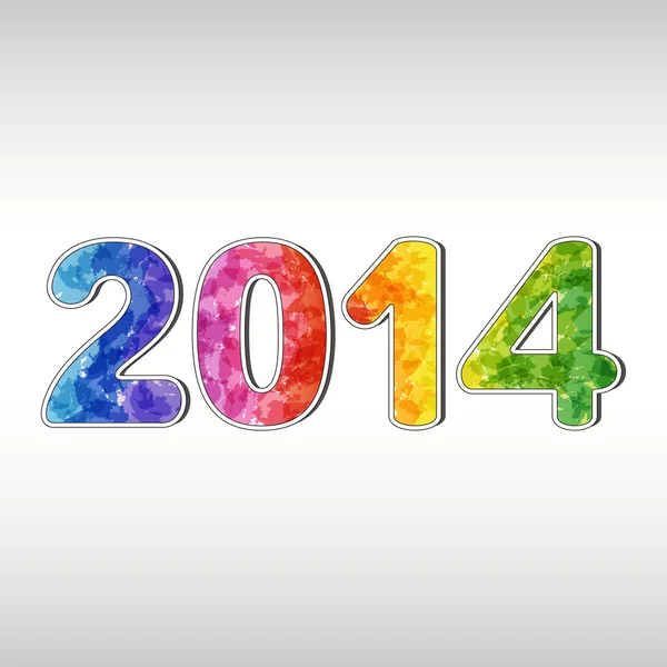 Nouvel an coloré 2014 — Image vectorielle