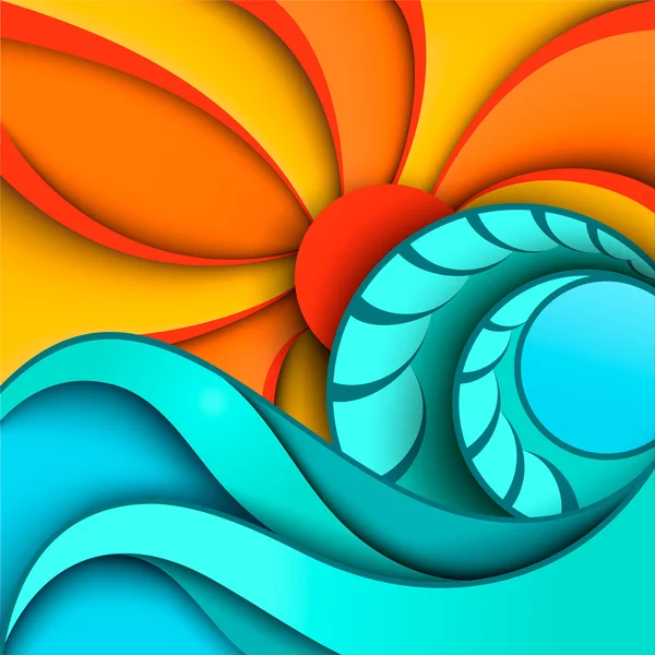 Güneş deniz bitti. yaz tatili tasarım