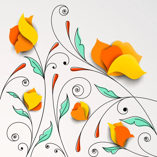 Kağıt çiçekler çiçek arka plan