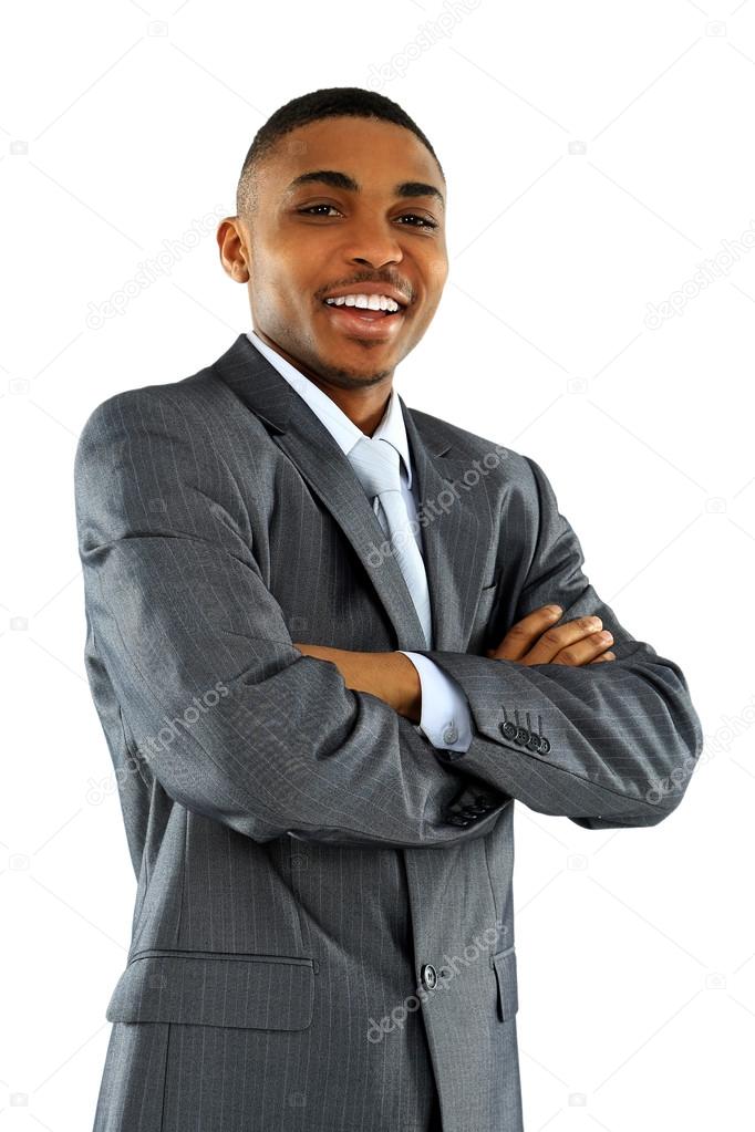 Portrait of African American businessman with arms crossed