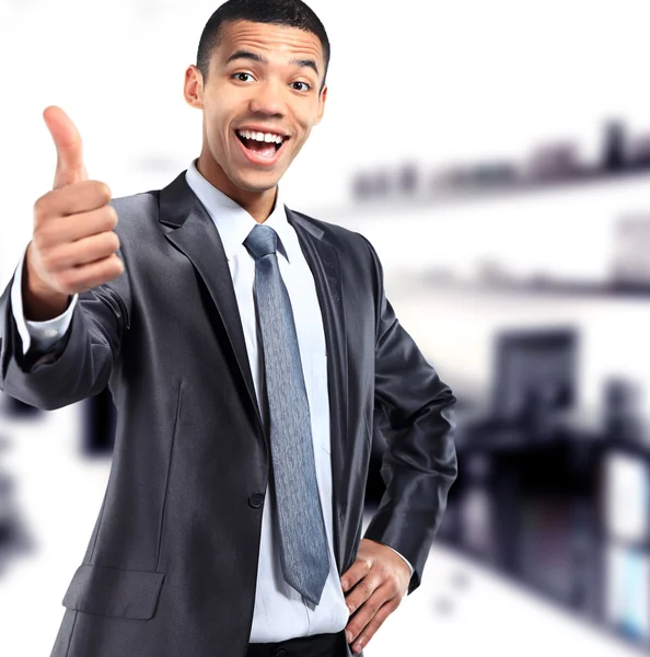 An african american businessman showing ok — Stock Photo, Image