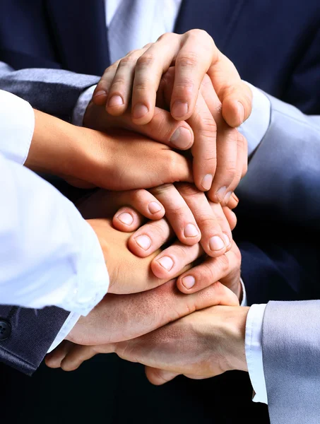 Closeup Of A Business Colleagues With Their Hands Stacked — Stock Photo, Image