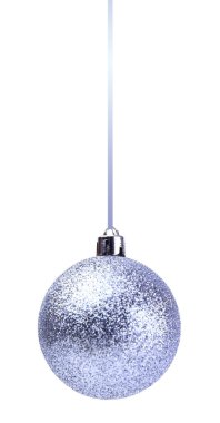 Gümüş Noel top üzerinde beyaz izole