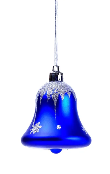 Campana azul de Navidad aislada en blanco —  Fotos de Stock