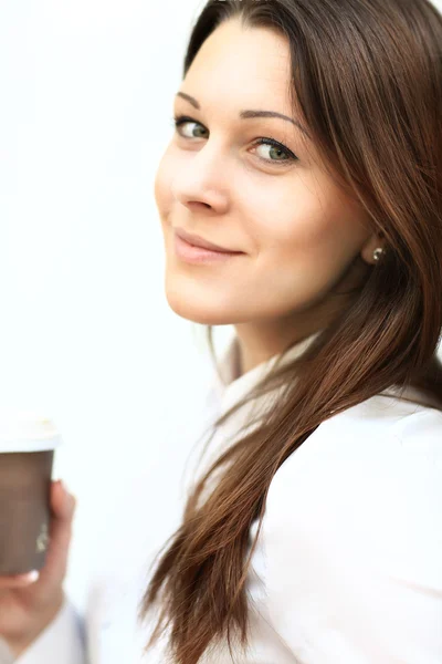 Mujer de negocios exitosa buscando confiado y sonriente — Foto de Stock