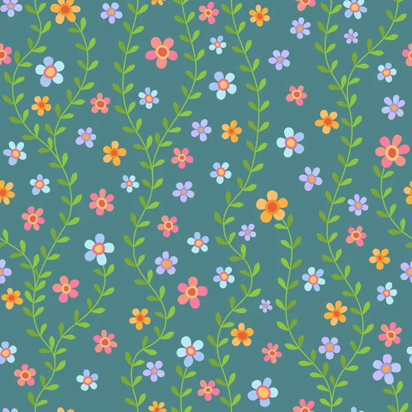 Colorful seamless pattern with flowers — Stock Vector