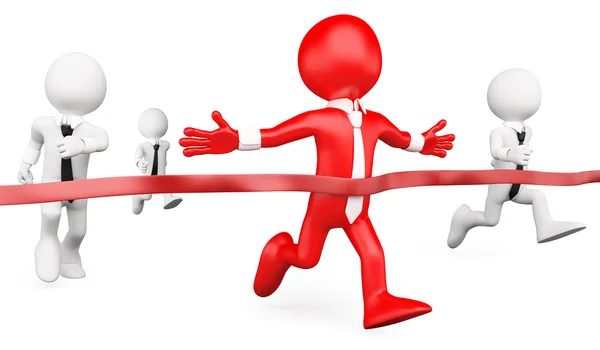 3D işadamı beyaz. yarış hedefi