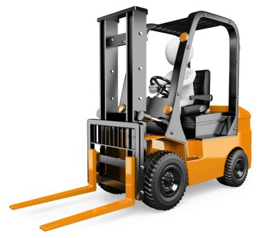 3D beyaz. Forklift