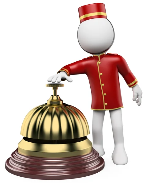 3D white . Hotel reception bell — Stock Photo, Image