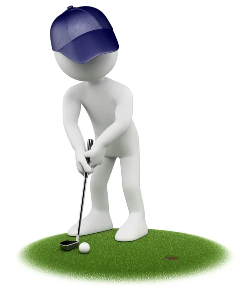 Blanco 3D. Golfista — Foto de Stock