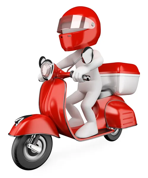 3D white . Courier — Stock Photo, Image