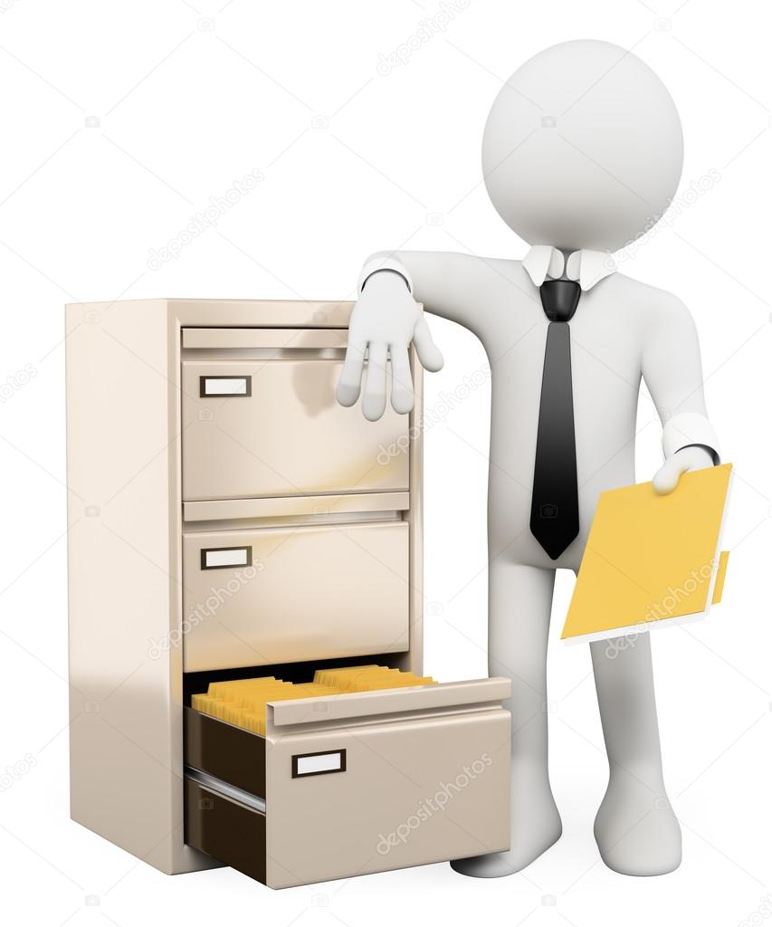 3D white . File cabinet