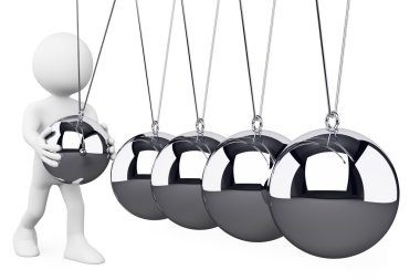 3D beyaz. Newton'un beşiği