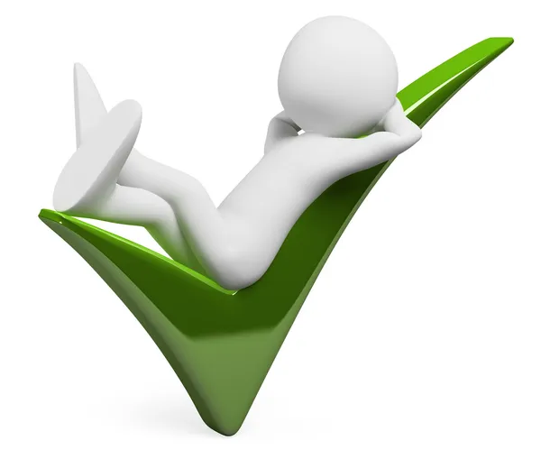 3D beyaz. onay işareti dinlenme