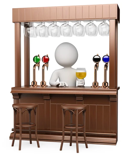 3D white . Wood pub — Stock Photo, Image