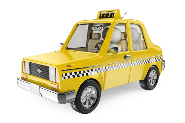 3D-s fehér emberek. taxi — Stock Fotó
